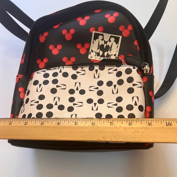 Red Mickey Mouse on Black with Cream Mini Backpack Dani by Danielle Nicole. - Picture 7 of 12